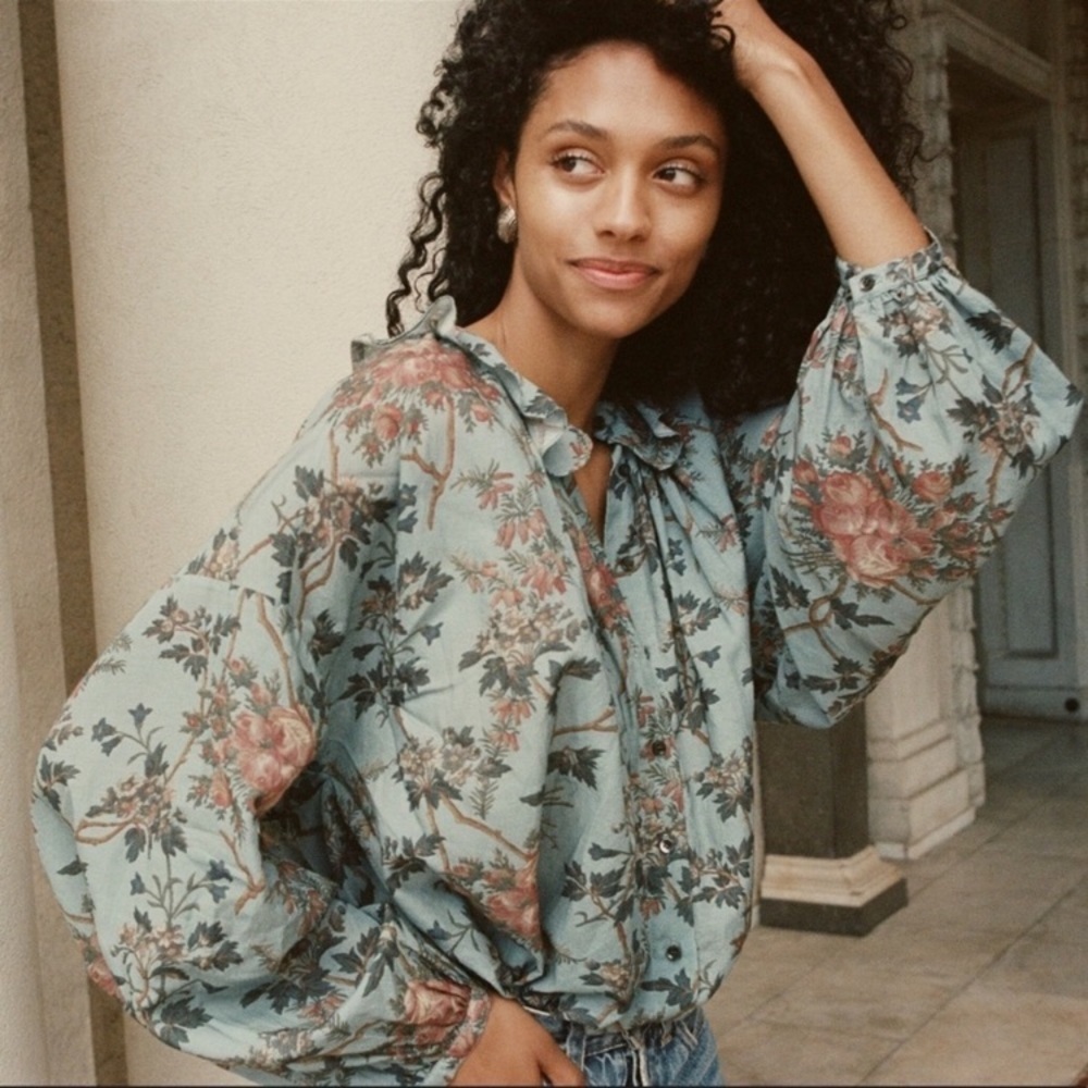 DOEN Rosebay Top | Bluebell Summer Flora Print